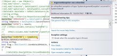 An unhandled exception of type 'System.ArgumentException' occurred in System.Data.dll쳣