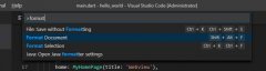 Visual Studio Code代码格式化快捷键（format快捷键）